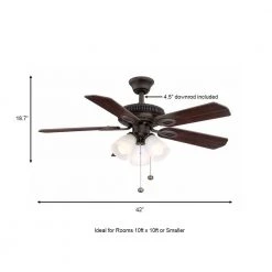 Hampton Bay Glendale 42 in. LED Indoor Oil-Rubbed Bronze Ceiling Fan with Light Kit -Fans Shop oil rubbed bronze hampton bay ceiling fans with lights am212 orb a0 1000