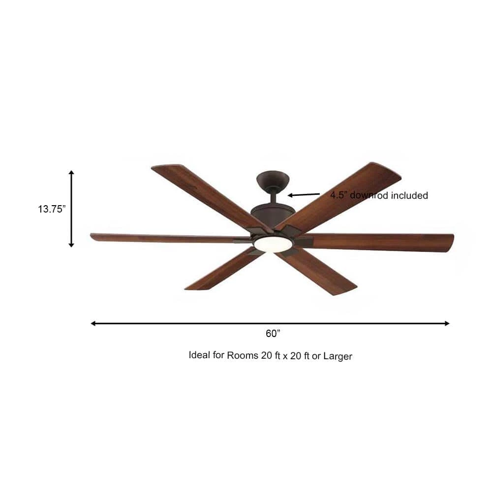 Home Decorators Collection Renwick 60 in. Integrated LED Indoor Oil Rubbed Bronze Ceiling Fan with Light Kit and Remote Control 3 Home Decorators Collection Renwick 60 in. Integrated LED Indoor Oil Rubbed Bronze Ceiling Fan with Light Kit and Remote Control - Image 3
