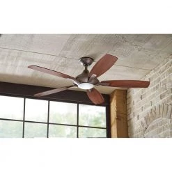 Home Decorators Collection Petersford 52 in. Integrated LED Indoor Oil Rubbed Bronze Ceiling Fan with Light Kit and Remote Control -Fans Shop oil rubbed bronze home decorators collection ceiling fans with lights 24426 1d 1000