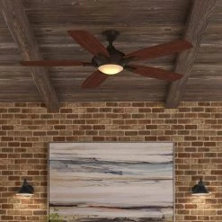Home Decorators Collection Petersford 52 in. Integrated LED Indoor Oil Rubbed Bronze Ceiling Fan with Light Kit and Remote Control -Fans Shop oil rubbed bronze home decorators collection ceiling fans with lights 24426 1f 1000