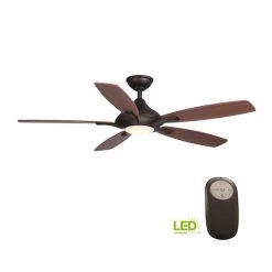 Home Decorators Collection Petersford 52 in. Integrated LED Indoor Oil Rubbed Bronze Ceiling Fan with Light Kit and Remote Control -Fans Shop oil rubbed bronze home decorators collection ceiling fans with lights 24426 4f 1000