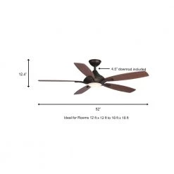 Home Decorators Collection Petersford 52 in. Integrated LED Indoor Oil Rubbed Bronze Ceiling Fan with Light Kit and Remote Control -Fans Shop oil rubbed bronze home decorators collection ceiling fans with lights 24426 a0 1000