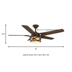 Home Decorators Collection Copley 52 in. Indoor/Outdoor LED Oil Rubbed Bronze Ceiling Fan with Light Kit, Downrod, Remote and Reversible Blades -Fans Shop oil rubbed bronze home decorators collection ceiling fans with lights 51504 a0 1000
