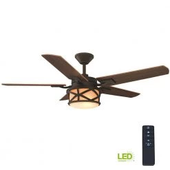Home Decorators Collection Copley 52 in. Indoor/Outdoor LED Oil Rubbed Bronze Ceiling Fan with Light Kit, Downrod, Remote and Reversible Blades -Fans Shop oil rubbed bronze home decorators collection ceiling fans with lights 51504 c3 1000