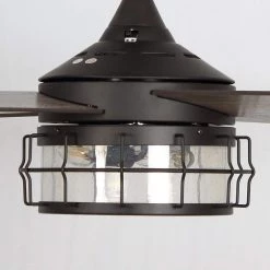 Parrot Uncle 52 in. Indoor/Outdoor Oil Rubbed Bronze Downrod Mount Industrial Ceiling Fan with Light Kit and Remote -Fans Shop oil rubbed bronze parrot uncle ceiling fans with lights f6225orb110v 44 1000