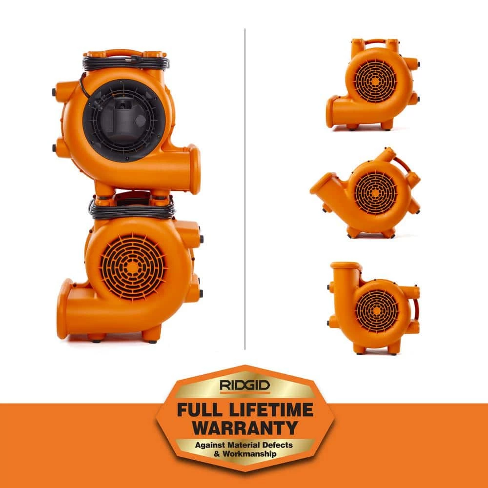 RIDGID 1625 CFM 3-Speed Blower Fan Air Mover with 3 Operating Positions for Water Damage Restoration 11 RIDGID 1625 CFM 3-Speed Blower Fan Air Mover with 3 Operating Positions for Water Damage Restoration - Image 11