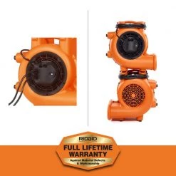 RIDGID 1625 CFM 3-Speed Blower Fan Air Mover with Daisy Chain, 3 Operating Positions for Water Damage Restoration 23 RIDGID 1625 CFM 3-Speed Blower Fan Air Mover with Daisy Chain, 3 Operating Positions for Water Damage Restoration -Fans Shop orange ridgid blower fans am2287 31 1000