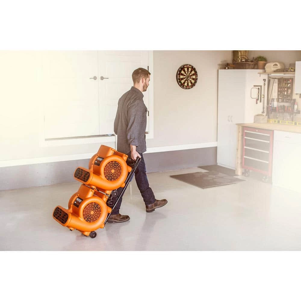 RIDGID 1625 CFM 3-Speed Portable Blower Fan Air Mover with Collapsible Handle and Rear Wheels for Water Damage Restoration 9 RIDGID 1625 CFM 3-Speed Portable Blower Fan Air Mover with Collapsible Handle and Rear Wheels for Water Damage Restoration - Image 9