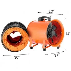 VEVOR Pivoting Blower Fan 10 in. 0.45 HP Portable Ventilator High Velocity with 5M Duct Hose 1520 CFM 3300 RPM for factories -Fans Shop orange vevor blower fans 10c5mgdgyfj000001v1 76 1000