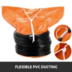 VEVOR Pivoting Blower Fan 10 in. 0.45 HP Portable Ventilator High Velocity with 5M Duct Hose 1520 CFM 3300 RPM for factories -Fans Shop orange vevor blower fans 10c5mgdgyfj000001v1 fa 1000