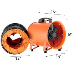 VEVOR Utility Blower Fan 12 in. 520 Watt 2295 CFM High Velocity Ventilator with 16 ft. Duct Hose for Fume Exhausting -Fans Shop orange vevor blower fans 12c5mgdgyfj000001v1 76 1000