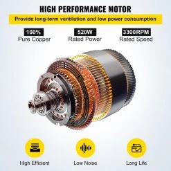 VEVOR Utility Blower Fan 12 in. 2295 CFM Portable Ventilation Fan with 16 ft. Duct Hose 520 Watt for Job Site, Orange -Fans Shop orange vevor blower fans xk12c5mgdgyfj0001v1 4f 1000