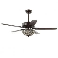 JONATHAN Y Ali 48 in. Oil Rubbed Bronze 3-Light Wrought Iron LED Ceiling Fan with Light and Remote -Fans Shop orb jonathan y ceiling fans with lights jyl9704a 77 1000