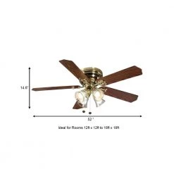 Hampton Bay Carriage House 52 in. Indoor LED Polished Brass Ceiling Fan with Light Kit, Reversible Motor and Reversible Blades -Fans Shop polished brass hampton bay ceiling fans with lights 46008 a0 1000