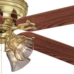 Hampton Bay Carriage House 52 in. Indoor LED Polished Brass Ceiling Fan with Light Kit, Reversible Motor and Reversible Blades -Fans Shop polished brass hampton bay ceiling fans with lights 46008 c3 1000