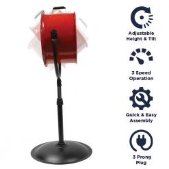 Maxx Air Adjustable-Height 3-Speed 16 in. Pedestal Fan -Fans Shop red maxx air pedestal fans hvpf16tredups 4f 1000