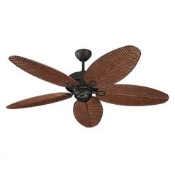 Monte Carlo Cruise 52 in. Indoor/Outdoor Roman Bronze Ceiling Fan with American Walnut Palm Leaf Blades