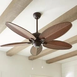 Monte Carlo Cruise 52 in. Indoor/Outdoor Roman Bronze Ceiling Fan with American Walnut Palm Leaf Blades -Fans Shop roman bronze with american walnut blades monte carlo ceiling fans without lights 5cu52rb 66 1000