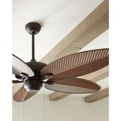 Monte Carlo Cruise 52 in. Indoor/Outdoor Roman Bronze Ceiling Fan with American Walnut Palm Leaf Blades -Fans Shop roman bronze with american walnut blades monte carlo ceiling fans without lights 5cu52rb c3 1000