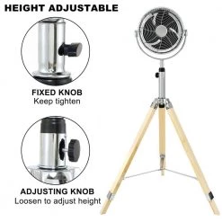 Amucolo Adjustable-Height 52 in. Tripod Pedestal Fan, 3 Speed Adjustment, Multiple Wide Angle Standing Fan -Fans Shop silver amucolo pedestal fans dhs cyhi r010c 4f 1000