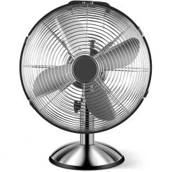 Amucolo 17 in. 3-Speed Silver Stand Fan Oscillation Pedestal Fan Horizontal 75° Low Noise