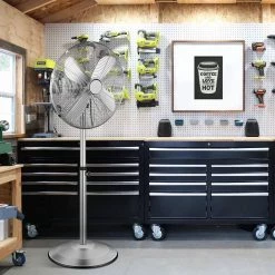 Aoibox Adjustable-Height 53 in. Heavy Duty Metal Stand Pedestal Fan, 3 Settings Spds, Low Noise, High-Velocity Quality Durable -Fans Shop silver pedestal fans snmx026 31 1000