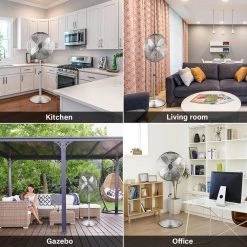 Aoibox Adjustable-Height 53 in. Heavy Duty Metal Stand Pedestal Fan, 3 Settings Spds, Low Noise, High-Velocity Quality Durable -Fans Shop silver pedestal fans snmx026 77 1000