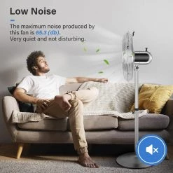 Aoibox Adjustable-Height 53 in. Heavy Duty Metal Stand Pedestal Fan, 3 Settings Spds, Low Noise, High-Velocity Quality Durable -Fans Shop silver pedestal fans snmx026 fa 1000