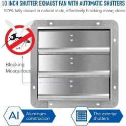 Edendirect 20 in. 3368 CFM Silver Exhaust Electric Powered Gable Mount Shutter Fan/Vent, Aluminum High Speed 1190 RPM -Fans Shop sliver edendirect wall mounted fans dhs0ra220421007 44 1000