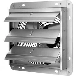 Edendirect 20 in. 3368 CFM Silver Exhaust Electric Powered Gable Mount Shutter Fan/Vent, Aluminum High Speed 1190 RPM