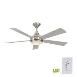 Home Decorators Collection Hanlon 52 in. Integrated LED Indoor/Outdoor Stainless Steel Ceiling Fan with Light Kit and Wall Control -Fans Shop stainless steel home decorators collection ceiling fans with lights yg533 sst bn 1d 1000