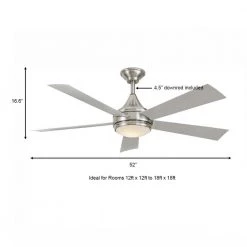 Home Decorators Collection Hanlon 52 in. Integrated LED Indoor/Outdoor Stainless Steel Ceiling Fan with Light Kit and Wall Control -Fans Shop stainless steel home decorators collection ceiling fans with lights yg533 sst bn 66 1000