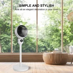 Aoibox 7 in. Indoor Stand Pedestal Fan, Air Circulation Fan with 3-Speed, 15-Hour Timer, 70° Oscillation, Remote Control, White -Fans Shop white aoibox pedestal fans snmx2860 fa 1000