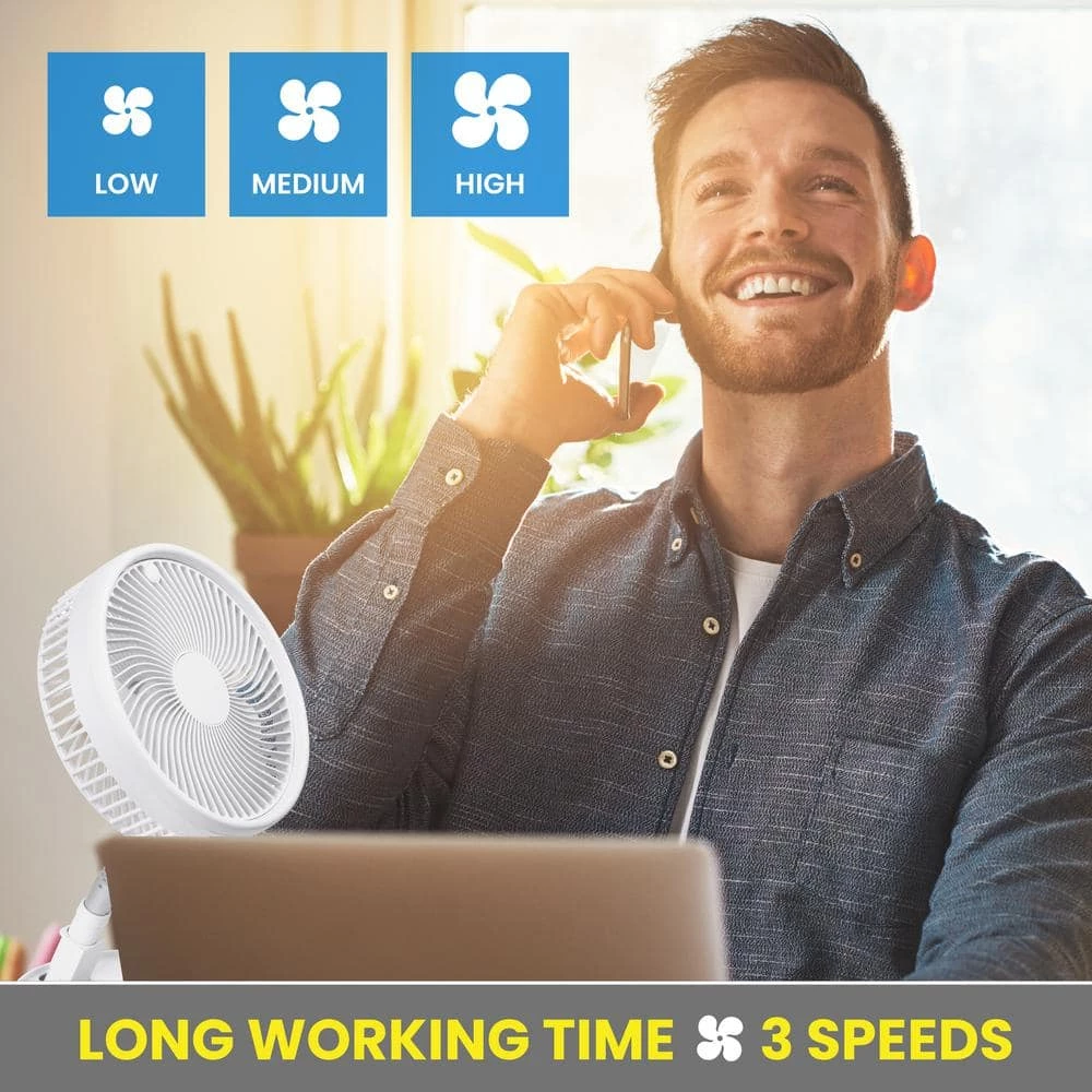 As Seen on TV 2-in-1 Adjustable Height 40 in. Unique Foldable and Portable My Foldaway Rechargeable Floor and Table Fan 5 As Seen on TV 2-in-1 Adjustable Height 40 in. Unique Foldable and Portable My Foldaway Rechargeable Floor and Table Fan - Image 5