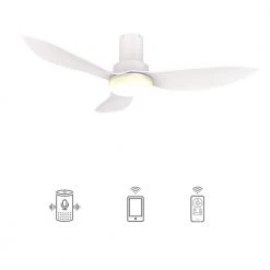 CARRO Daisy 36 in. Dimmable LED Indoor/Outdoor White Smart Ceiling Fan with Light and Remote, Works with Alexa/Google Home