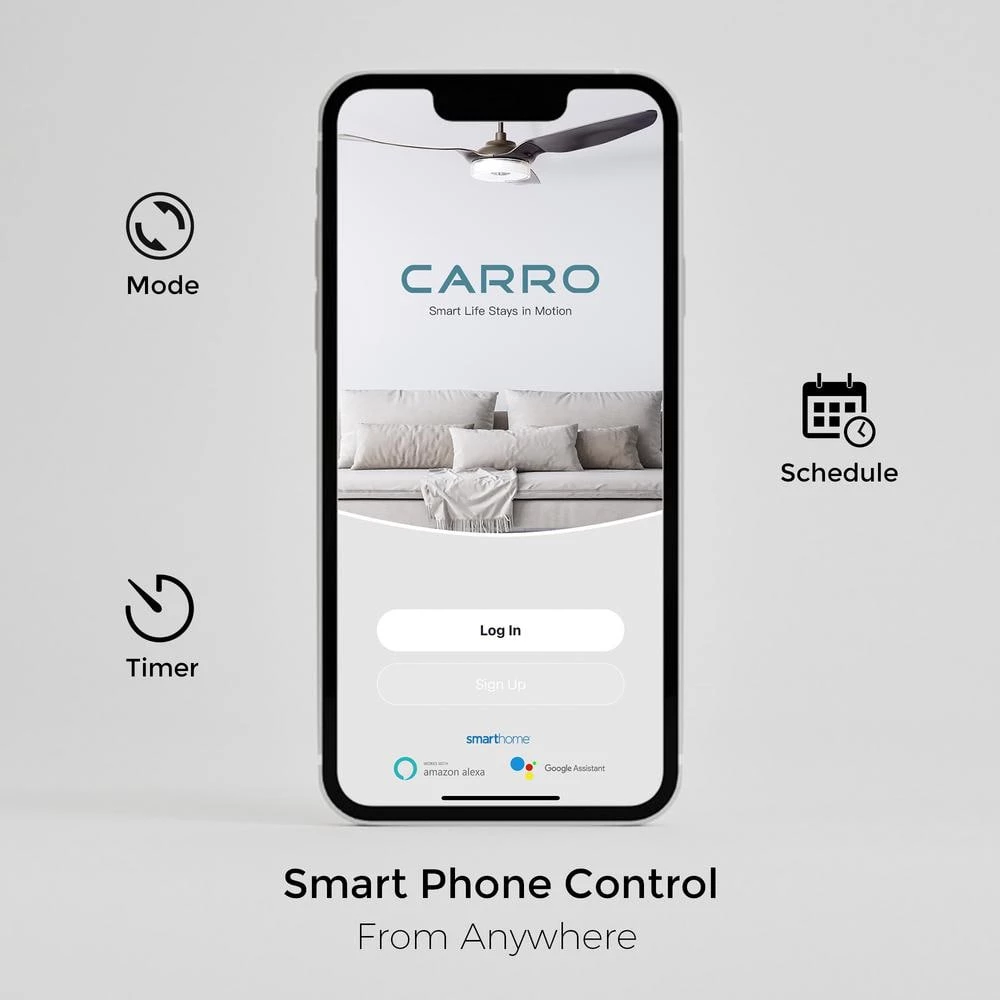 CARRO Daisy 36 in. Dimmable LED Indoor/Outdoor White Smart Ceiling Fan with Light and Remote, Works with Alexa/Google Home 10 CARRO Daisy 36 in. Dimmable LED Indoor/Outdoor White Smart Ceiling Fan with Light and Remote, Works with Alexa/Google Home - Image 10