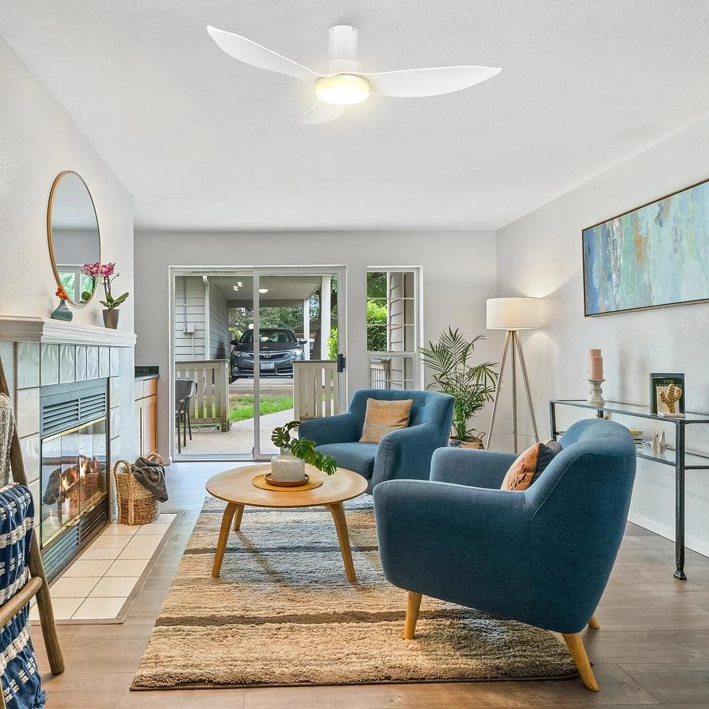 CARRO Daisy 36 in. Dimmable LED Indoor/Outdoor White Smart Ceiling Fan with Light and Remote, Works with Alexa/Google Home 2 CARRO Daisy 36 in. Dimmable LED Indoor/Outdoor White Smart Ceiling Fan with Light and Remote, Works with Alexa/Google Home - Image 2