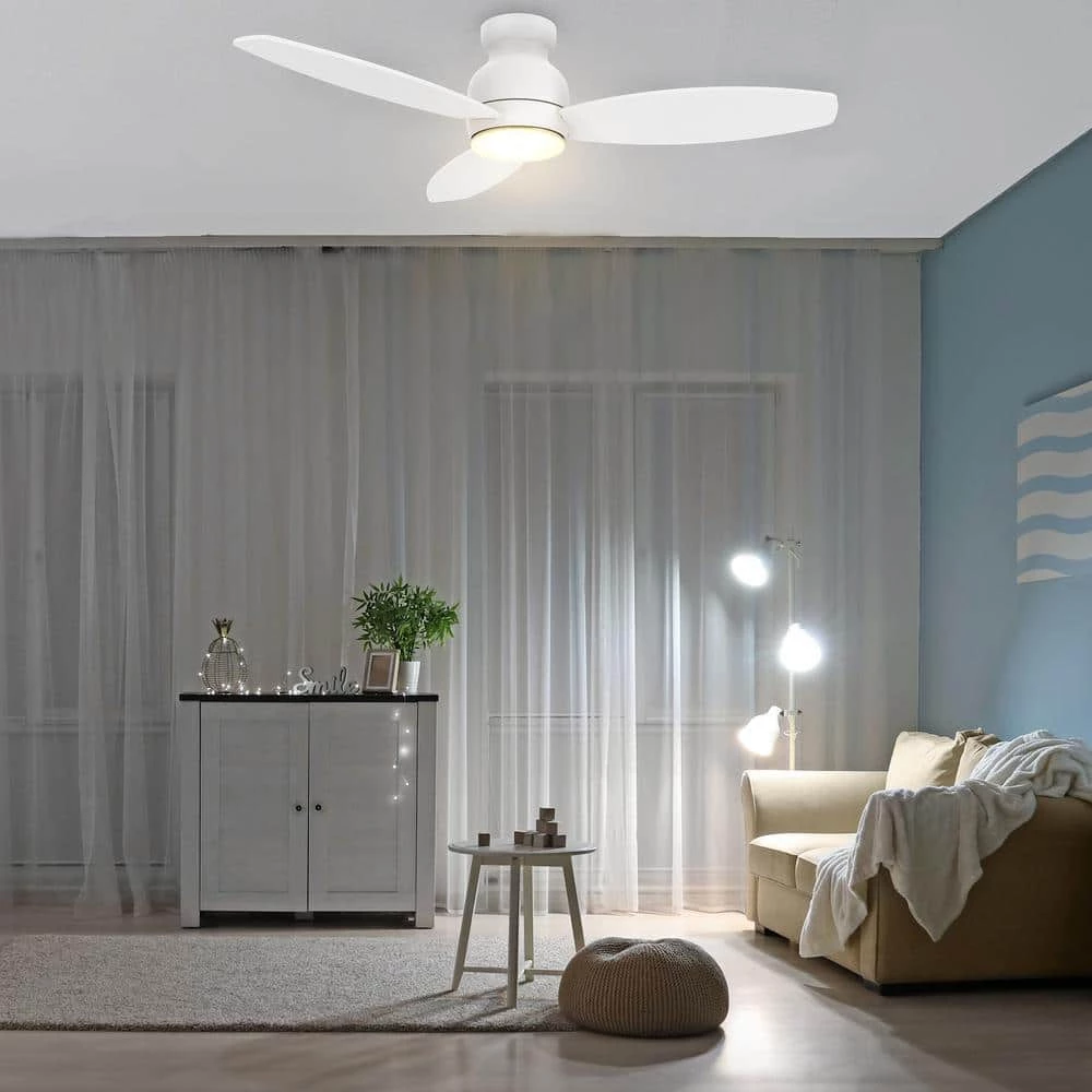 CARRO Trendsetter 48 in. Dimmable LED Indoor/Outdoor White Smart Ceiling Fan with Light and Remote, Works w/Alexa/Google Home 2 CARRO Trendsetter 48 in. Dimmable LED Indoor/Outdoor White Smart Ceiling Fan with Light and Remote, Works w/Alexa/Google Home - Image 2
