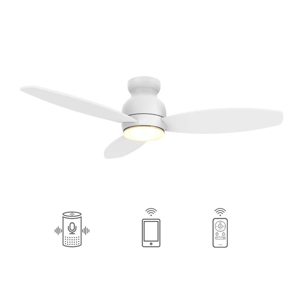 CARRO Trendsetter 52 in. Dimmable LED Indoor/Outdoor White Smart Ceiling Fan with Light and Remote, Works w/Alexa/Google Home 1 CARRO Trendsetter 52 in. Dimmable LED Indoor/Outdoor White Smart Ceiling Fan with Light and Remote, Works w/Alexa/Google Home