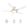 CARRO Essex 52 in. Integrated LED Indoor/Outdoor White Smart Ceiling Fan with Light and Remote, Works w/Alexa/Google Home