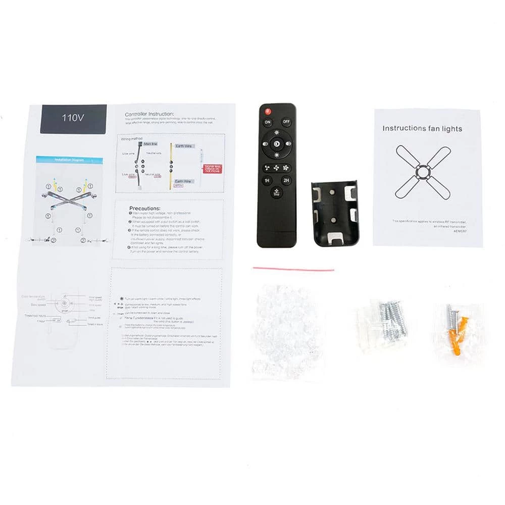 OUKANING 21 in. Integrated LED Indoor White Smart Enclosed Ceiling Fan with light 2 OUKANING 21 in. Integrated LED Indoor White Smart Enclosed Ceiling Fan with light - Image 2