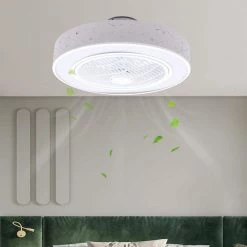 OUKANING 21 in. Integrated LED Indoor White Smart Enclosed Ceiling Fan with light 15 OUKANING 21 in. Integrated LED Indoor White Smart Enclosed Ceiling Fan with light -Fans Shop white ceiling fans with lights hg wmtzxl 3023 44 1000