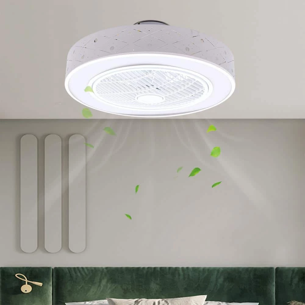 OUKANING 21 in. Integrated LED Indoor White Smart Enclosed Ceiling Fan with light 7 OUKANING 21 in. Integrated LED Indoor White Smart Enclosed Ceiling Fan with light - Image 7