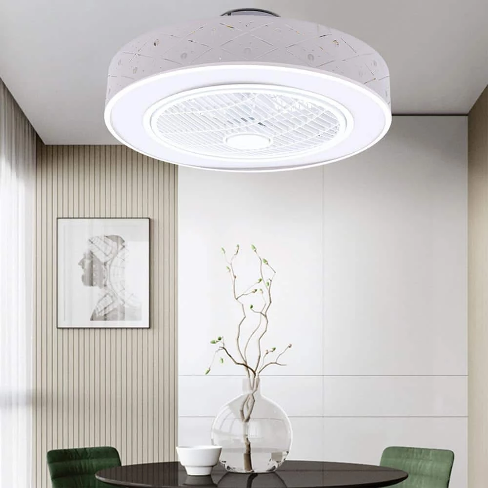 OUKANING 21 in. Integrated LED Indoor White Smart Enclosed Ceiling Fan with light 8 OUKANING 21 in. Integrated LED Indoor White Smart Enclosed Ceiling Fan with light - Image 8