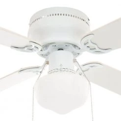 Unbranded Littleton 42 in. LED Indoor White Ceiling Fan with Light Kit -Fans Shop white ceiling fans with lights ub42s wh sh 40 1000