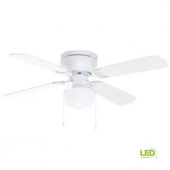 Unbranded Littleton 42 in. LED Indoor White Ceiling Fan with Light Kit -Fans Shop white ceiling fans with lights ub42s wh sh 44 1000