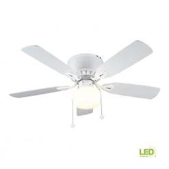 Unbranded Kennesaw 42 in. LED Indoor White Ceiling Fan with Light Kit -Fans Shop white ceiling fans with lights uc42v wh shc 40 1000