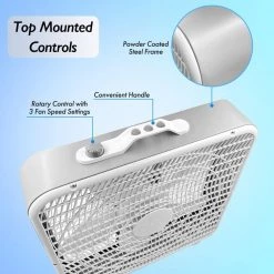 Comfort Zone 20 in. White High Performance Box Fan with Carry Handle 14 Comfort Zone 20 in. White High Performance Box Fan with Carry Handle -Fans Shop white comfort zone box fans cz200a 66 1000