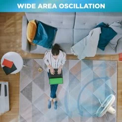 Comfort Zone 16 in. Oscillating Pedestal Fan in White -Fans Shop white comfort zone pedestal fans czst161bte 1f 1000