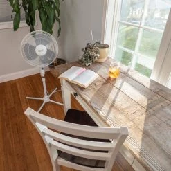 Comfort Zone 16 in. Oscillating Pedestal Fan in White -Fans Shop white comfort zone pedestal fans czst161bte c3 1000